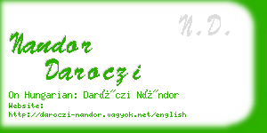 nandor daroczi business card